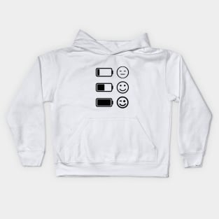 Battery level - energy, sad to happy Kids Hoodie